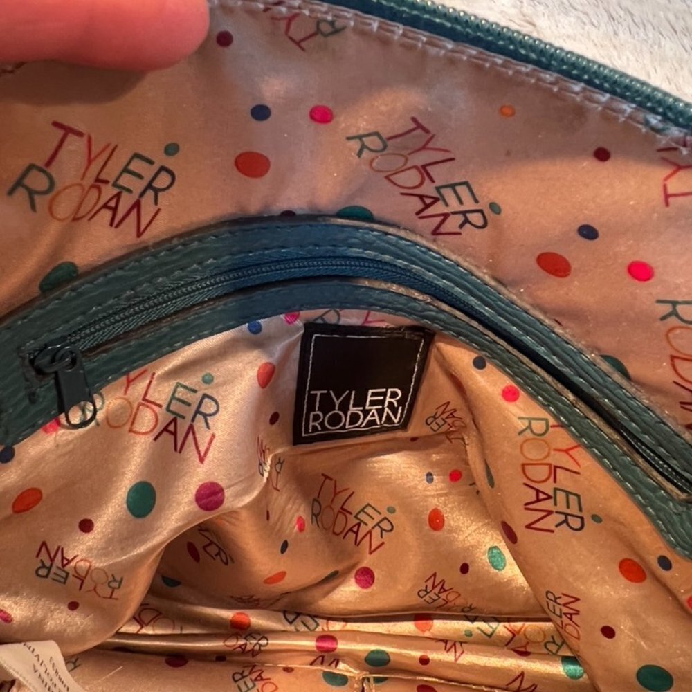 Women's Tyler Rodan Teal Purse with Double Straps - Picture 6 of 8